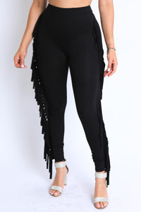 Tassel Leggings-Black